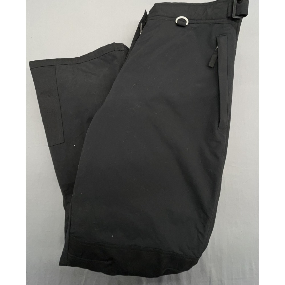 Slalom Ski Snow Pants Women M Black Full Leg Side Zip Insulated Water Resistant